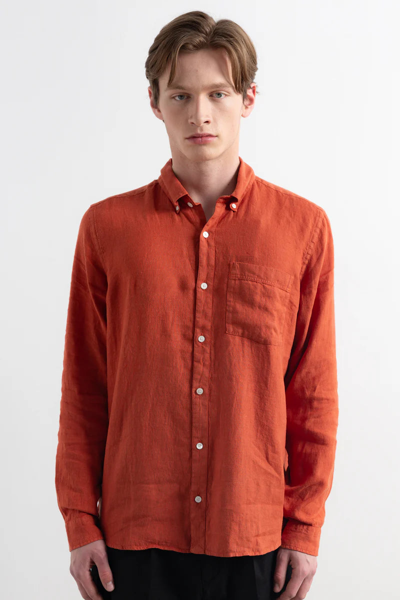 Linen shirt brick