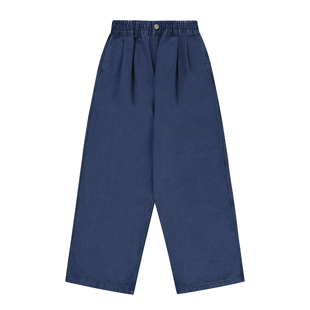 Two tuck wide kation pant blue