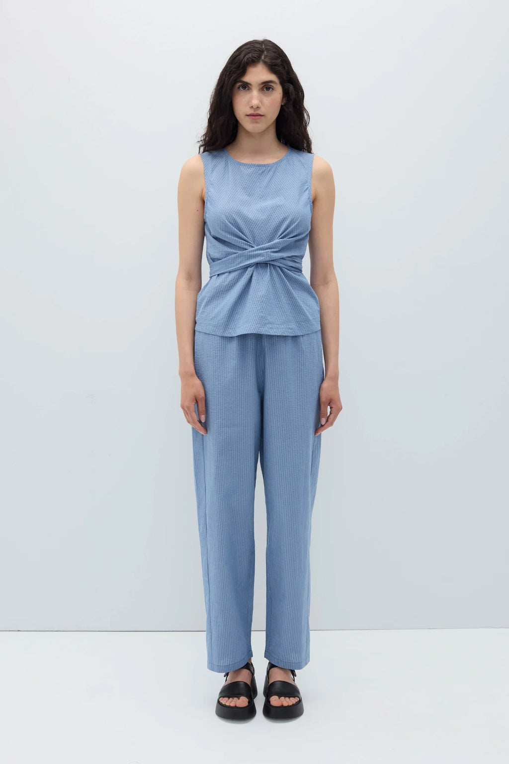 Holan top blue stripes