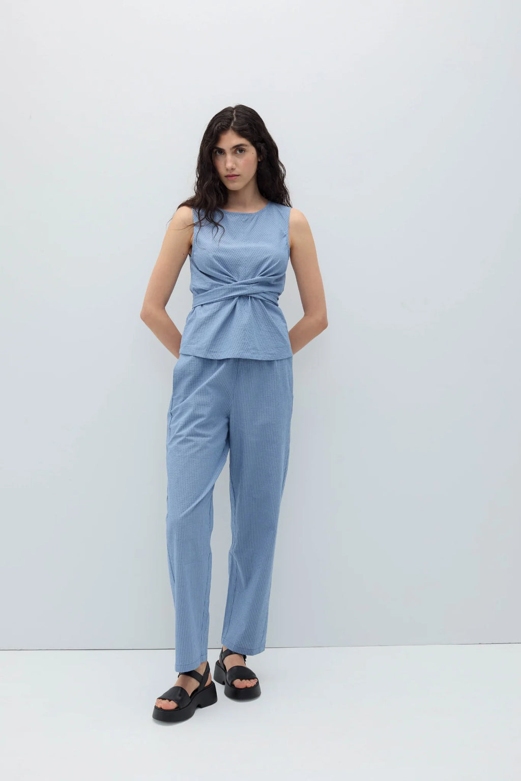 Holan top blue stripes