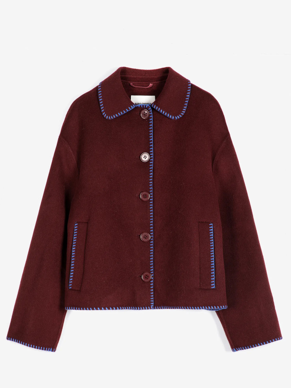 Hand made wool jacket burgundy