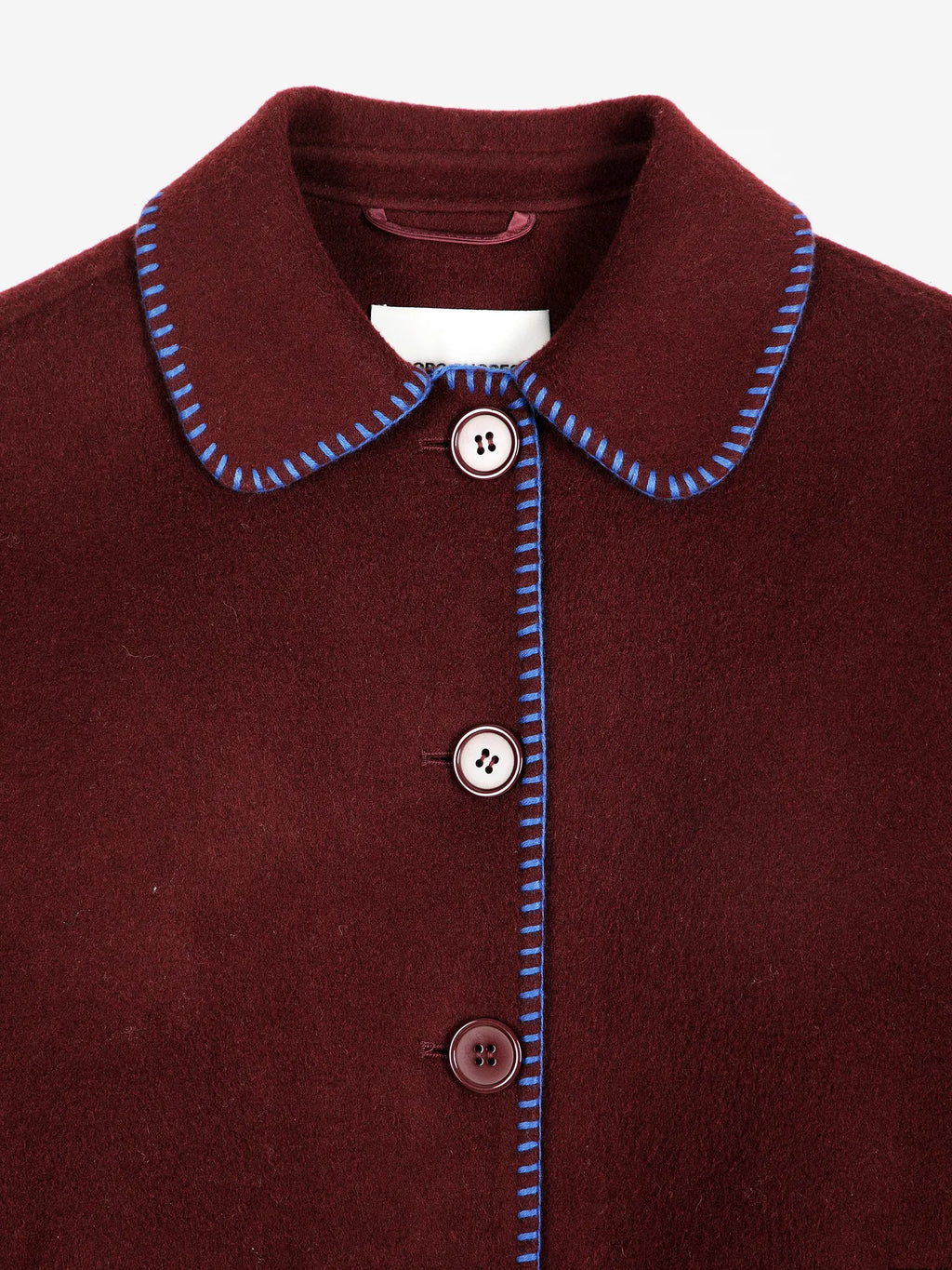 Hand made wool jacket burgundy