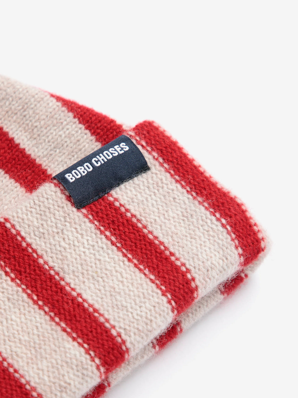 Merino wool stripes beanie red
