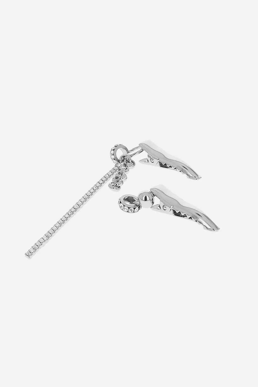 Beautiful crystal hair clip set palladium