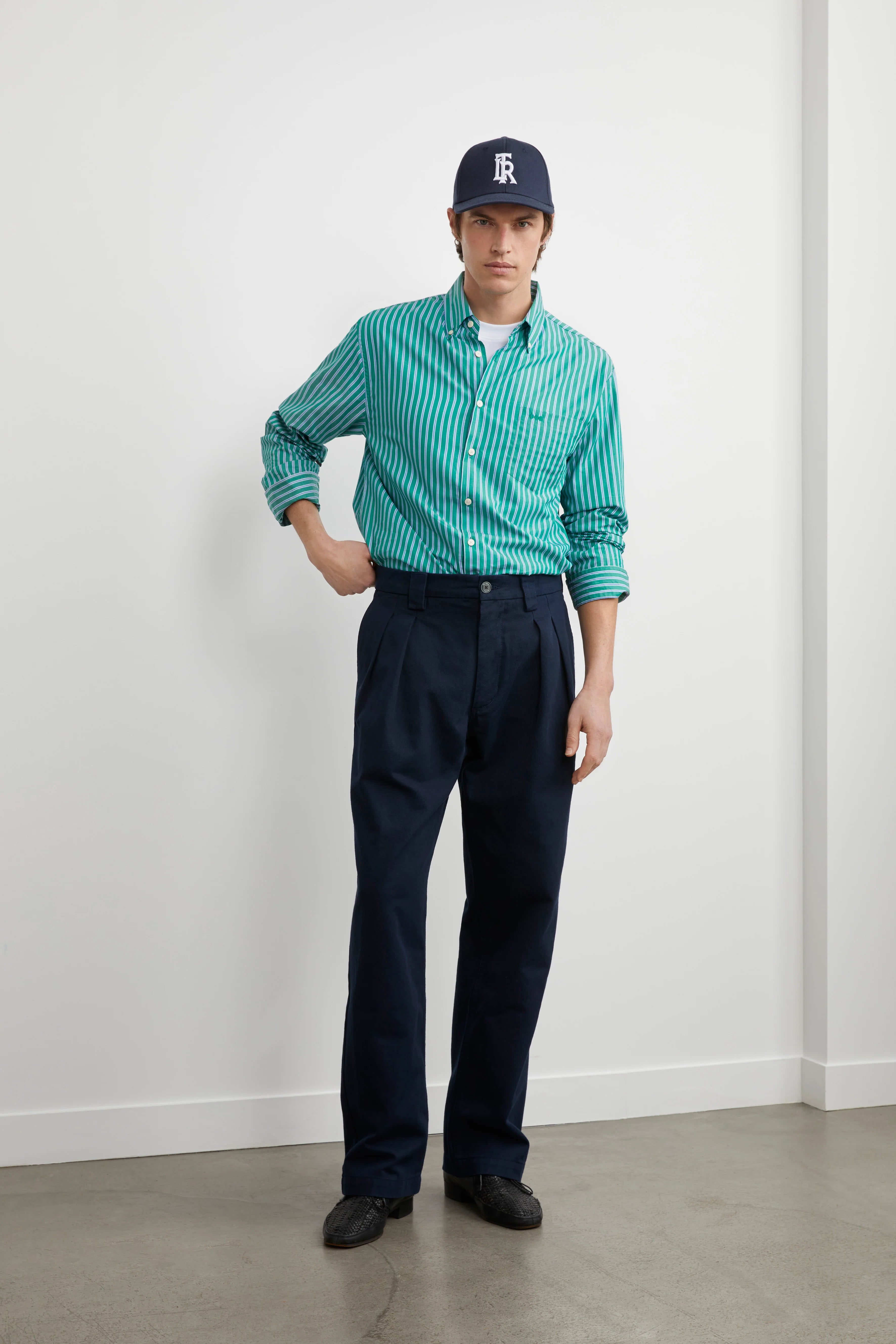 Pantalon à pinces marin