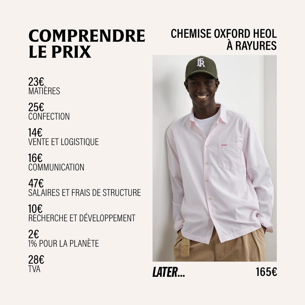 Chemise Oxford HEOL rose à rayures