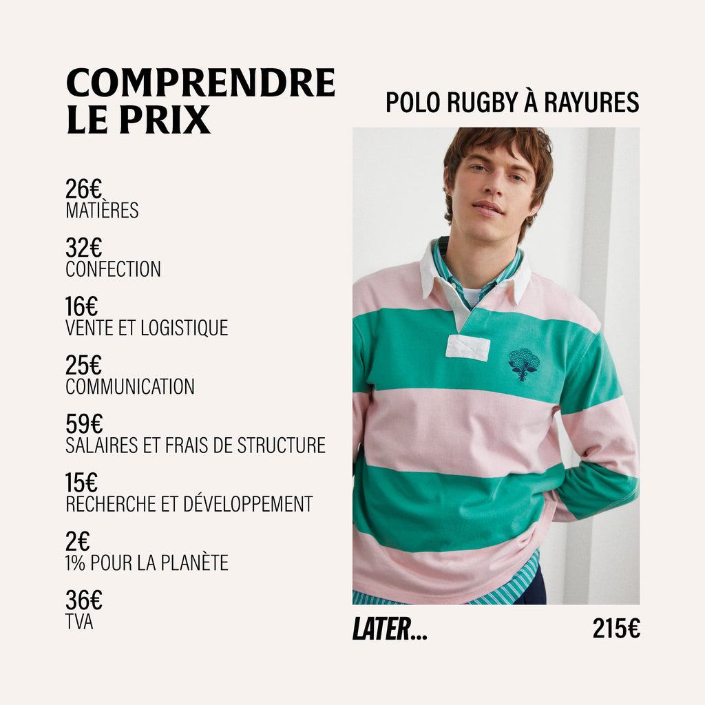 Polo rugby rayures blue et marine hortensia