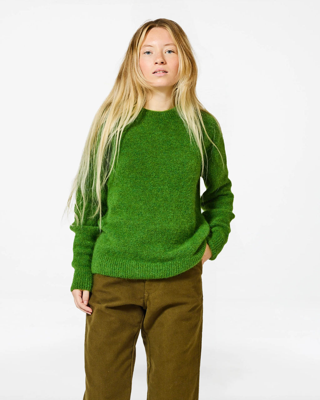 Lilac lush green baby sweater