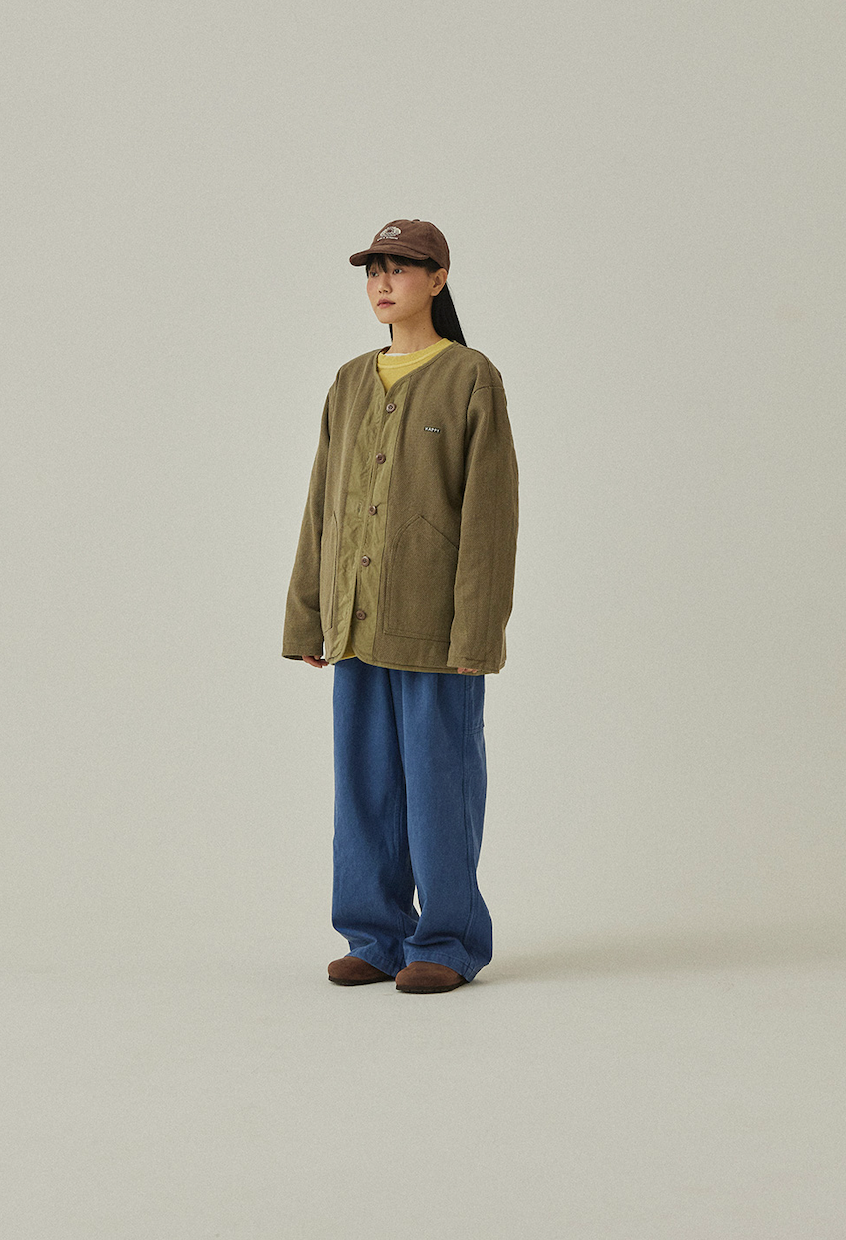 Reversible round utility jacket khaki