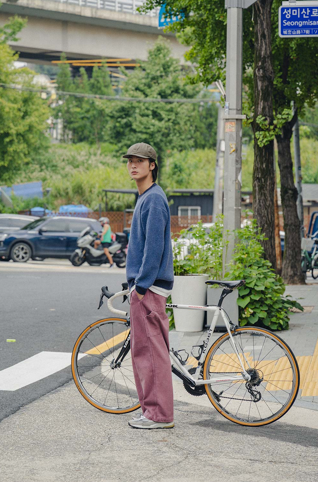 Two tuck wide cation pants purple