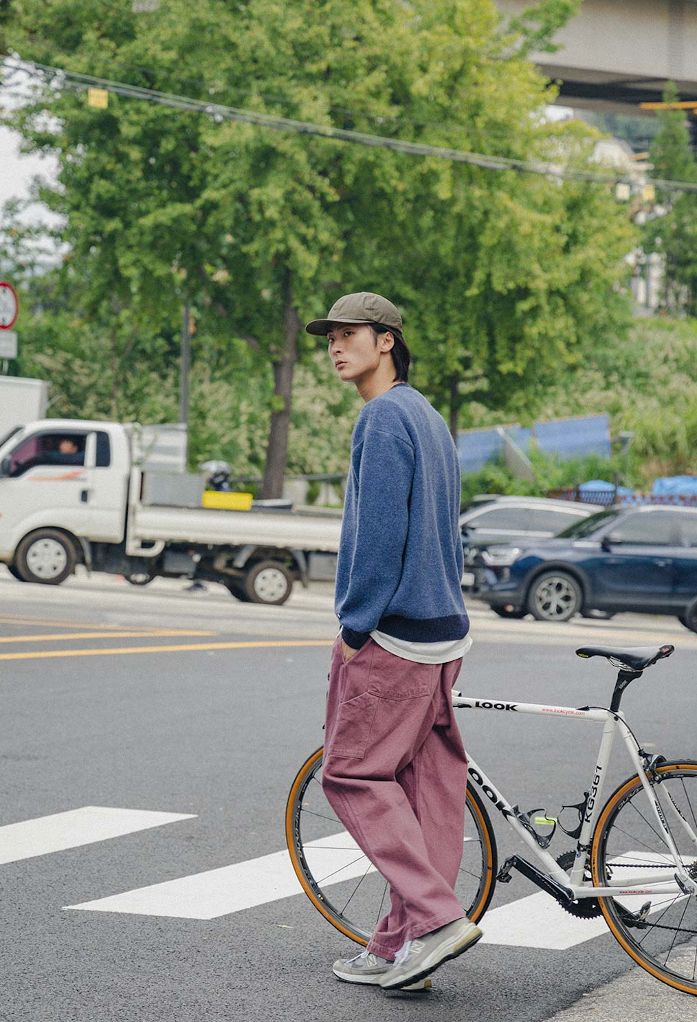 Two tuck wide cation pants purple