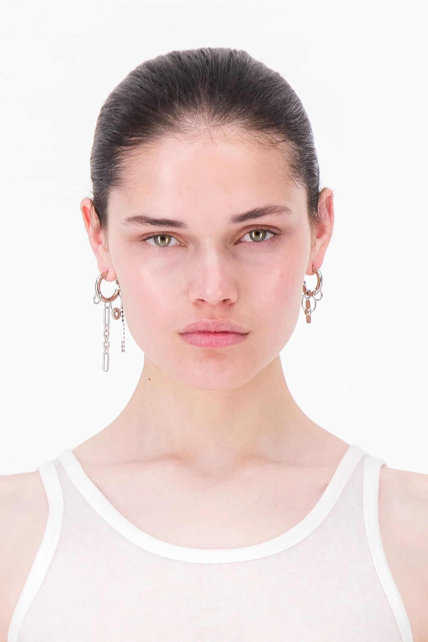 Iris crystal palladium earrings