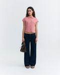 Kitty blouse rosette pink