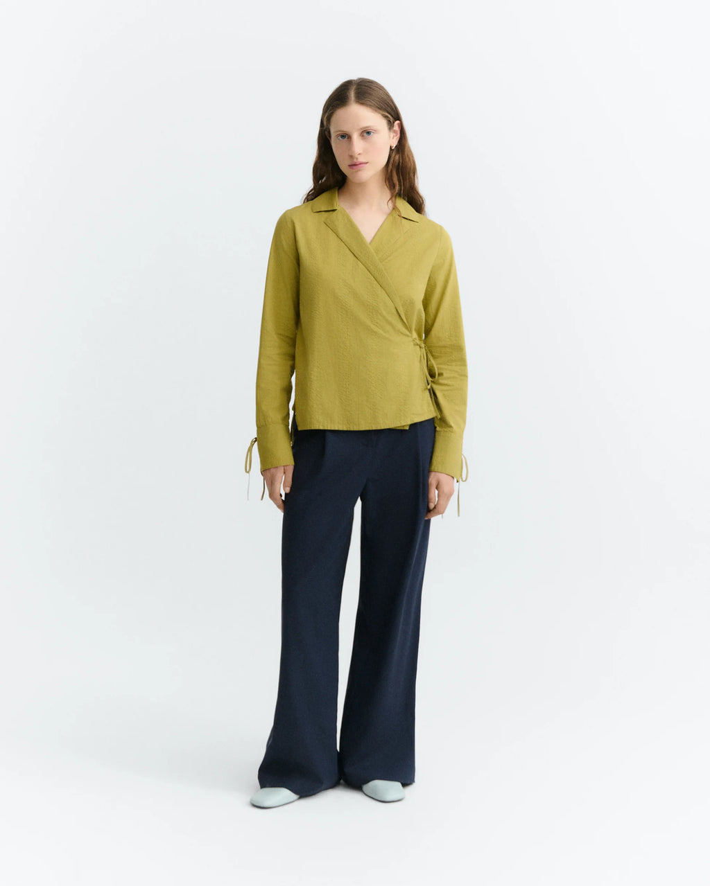 Pistaccio seersucker lenie blouse