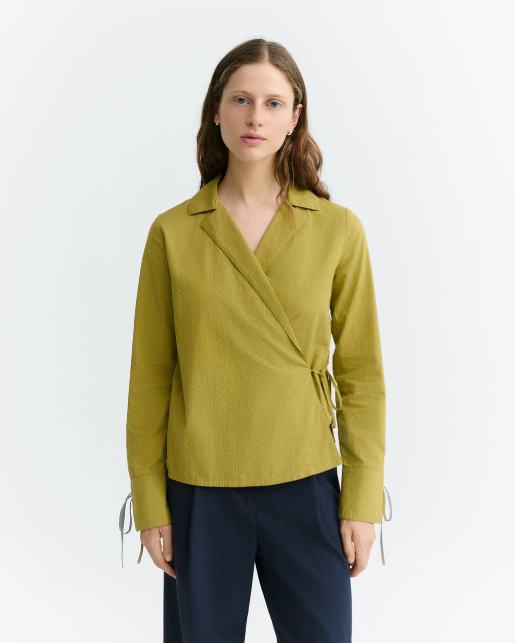 Pistaccio seersucker lenie blouse