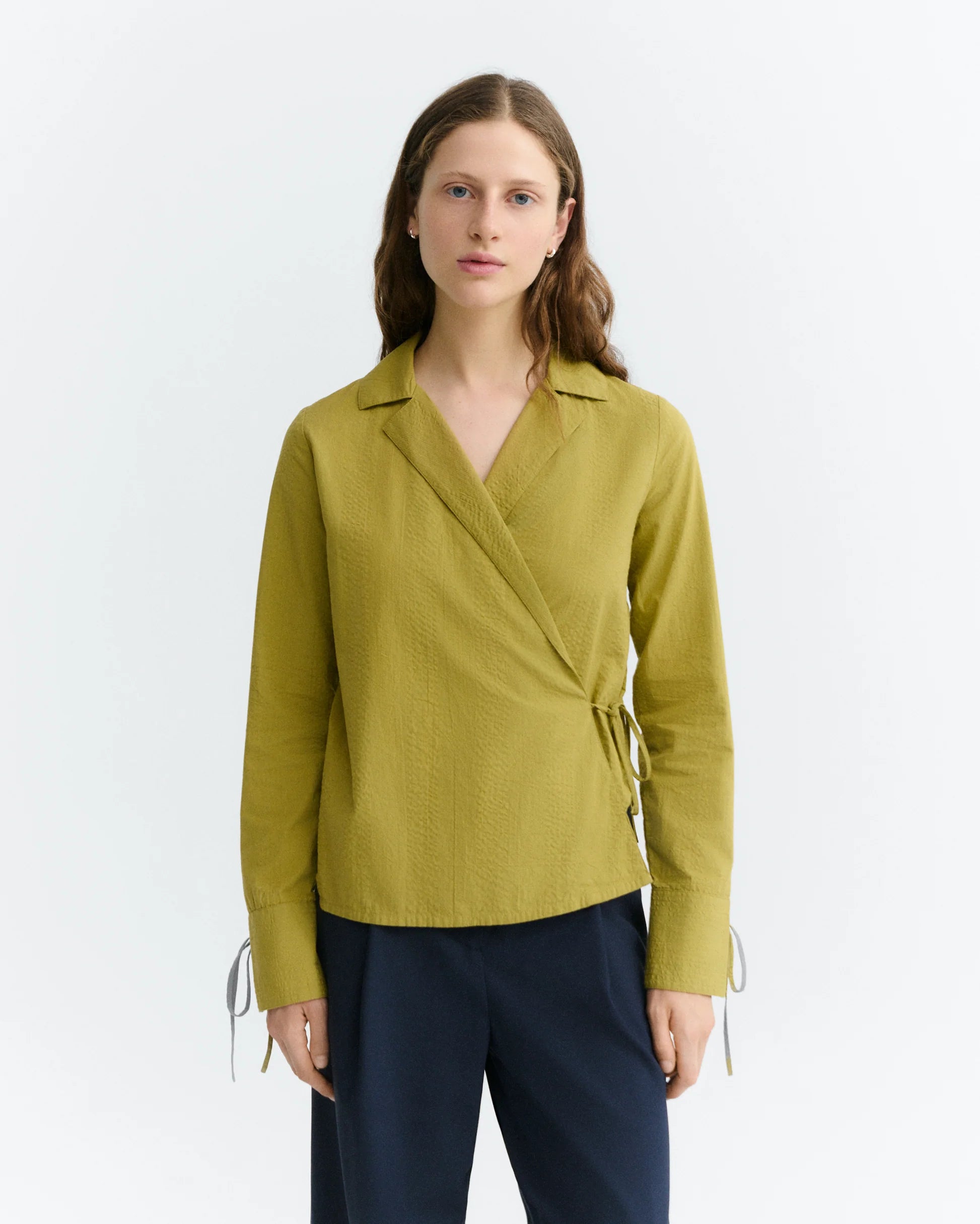 Pistaccio seersucker lenie blouse