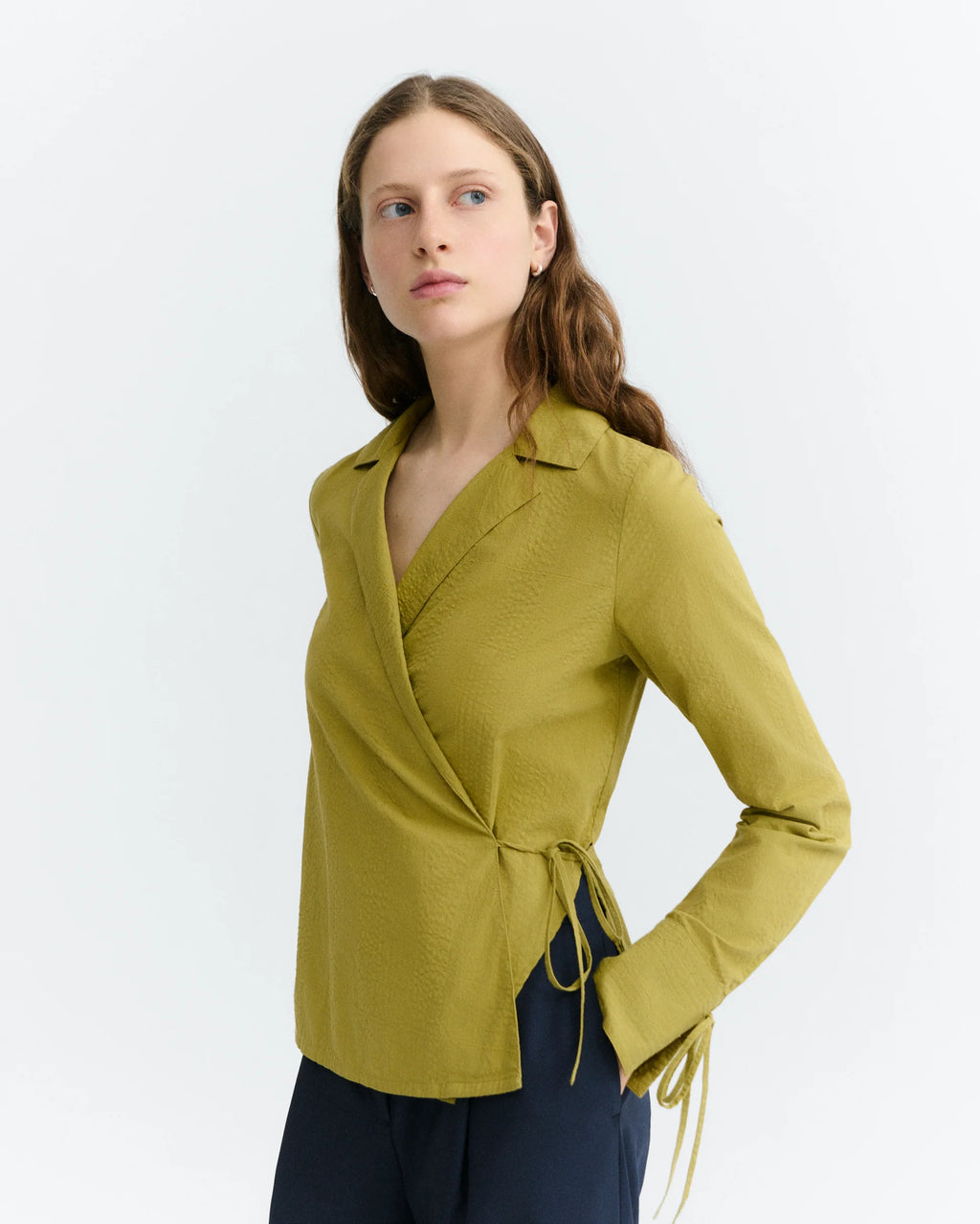 Pistaccio seersucker lenie blouse