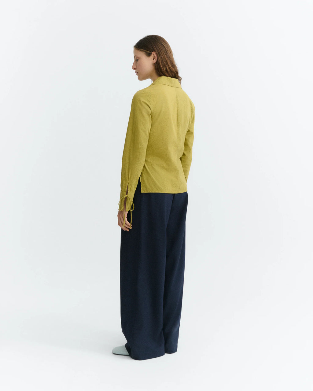 Pistaccio seersucker lenie blouse