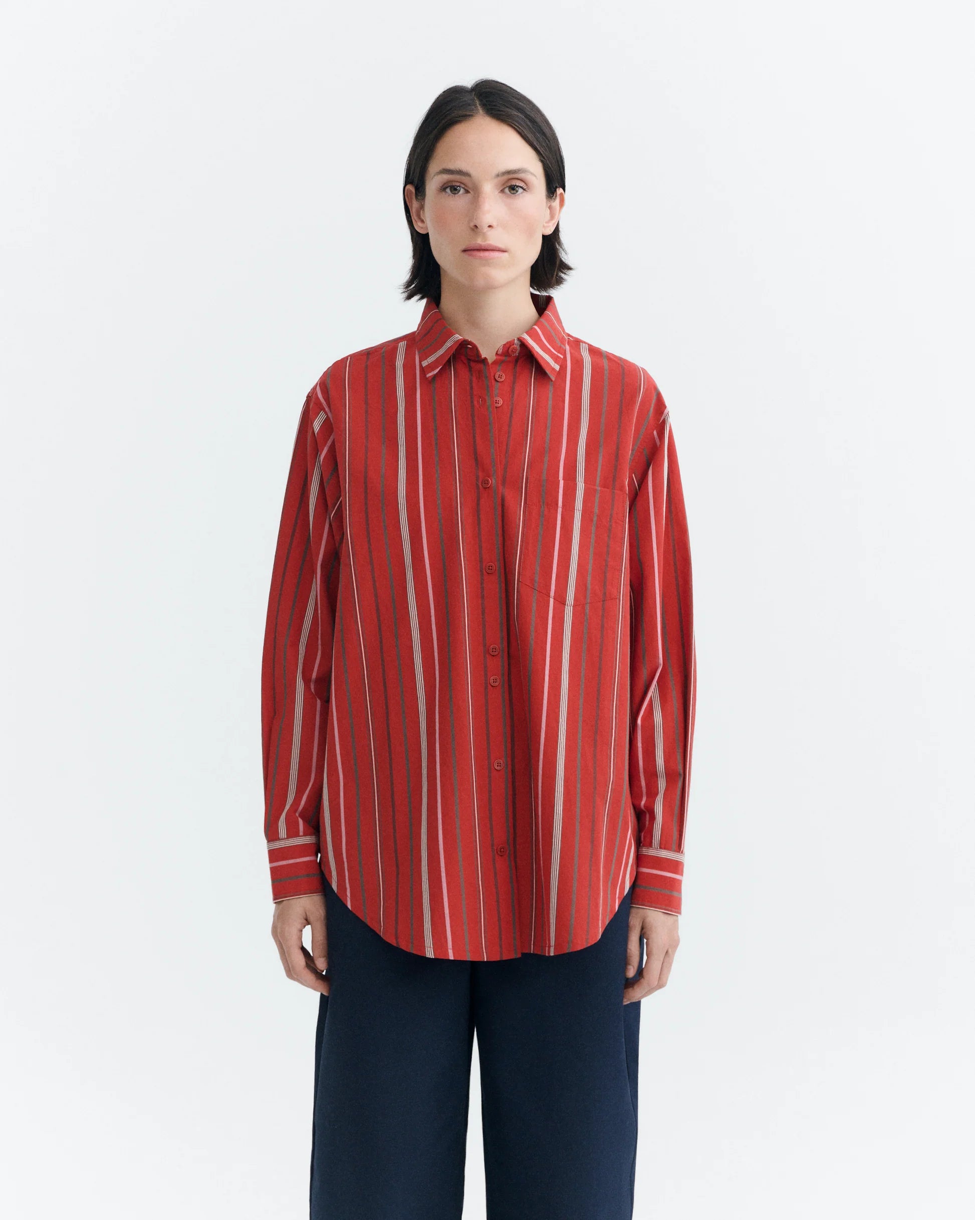 Red steffi stripes odelia blouse