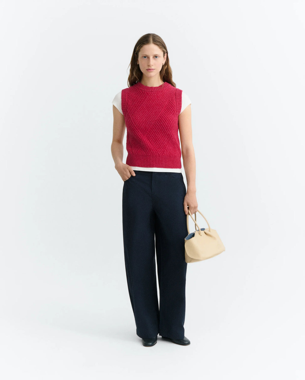 Red kaia knitted vest