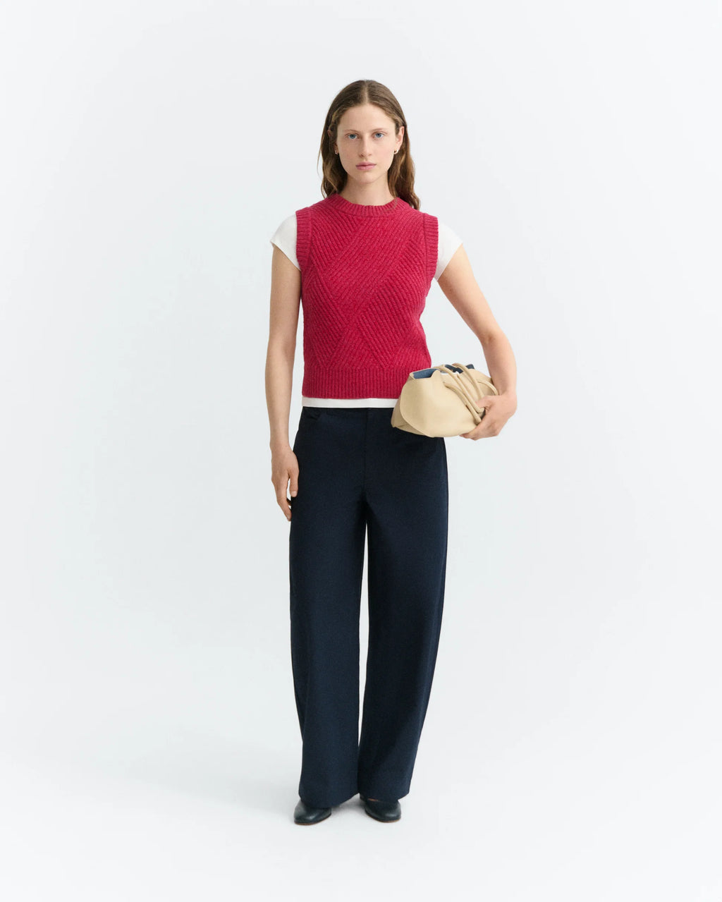 Red kaia knitted vest