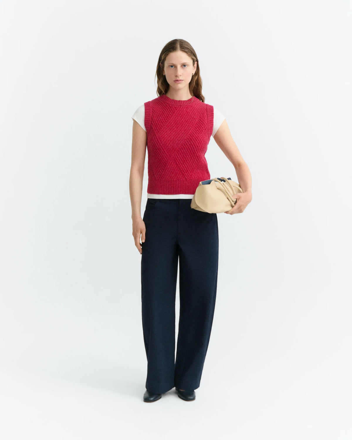 Red kaia knitted vest