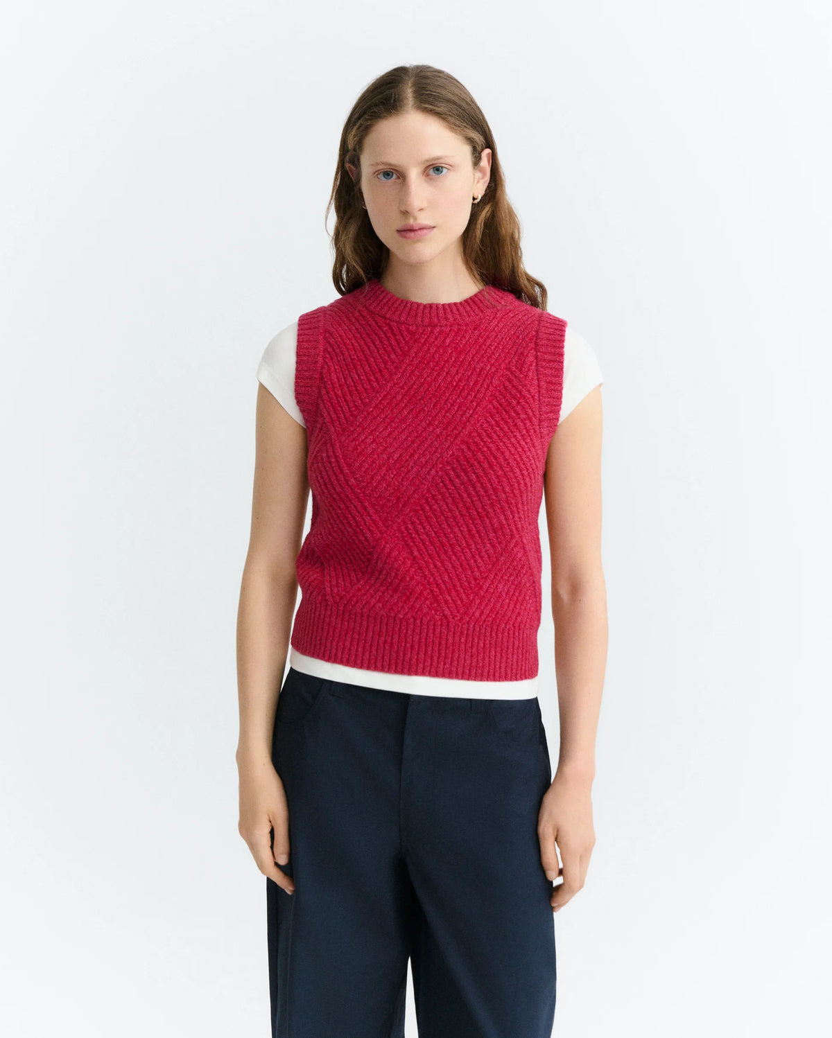 Red kaia knitted vest