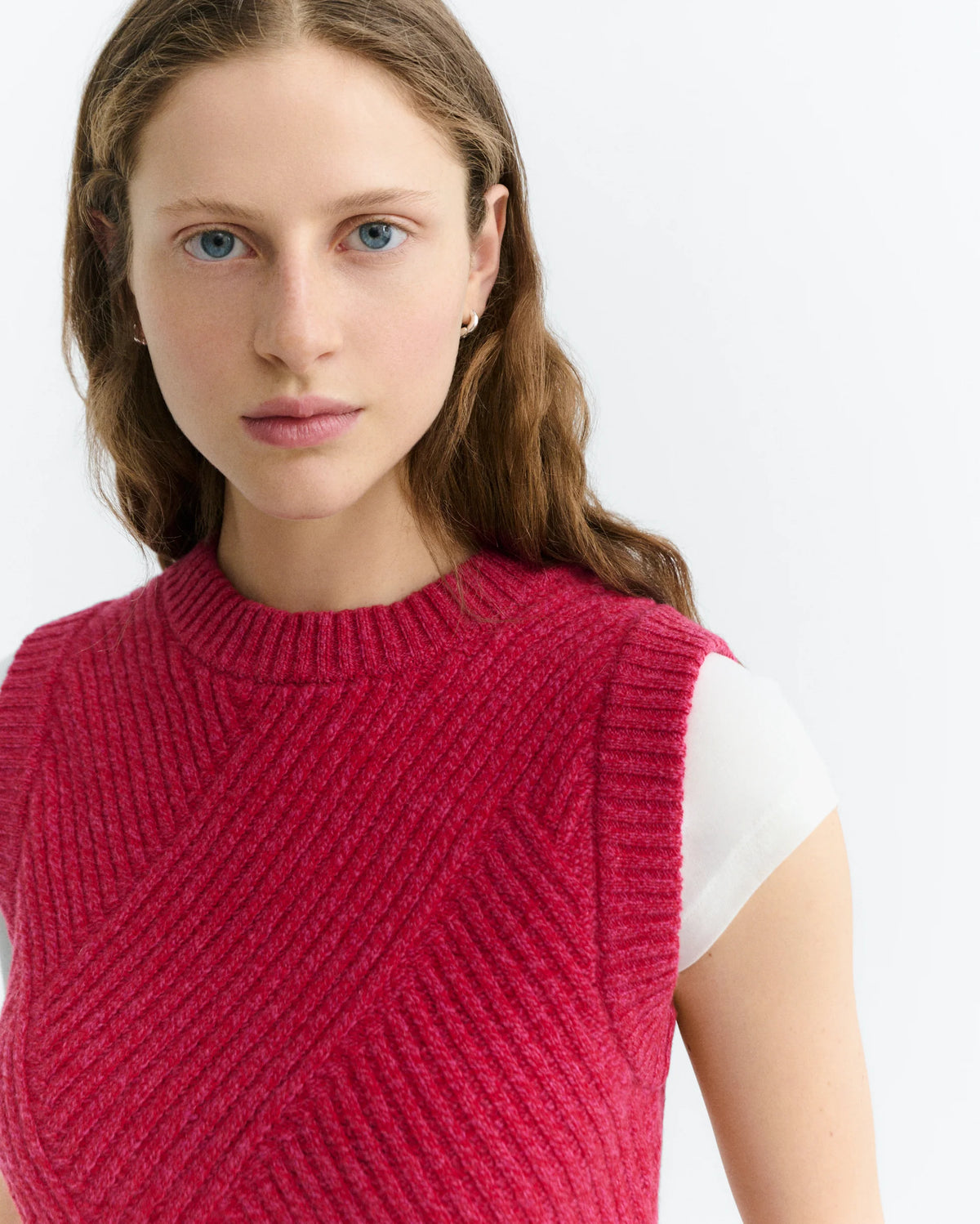 Red kaia knitted vest