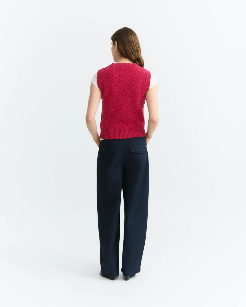 Red kaia knitted vest