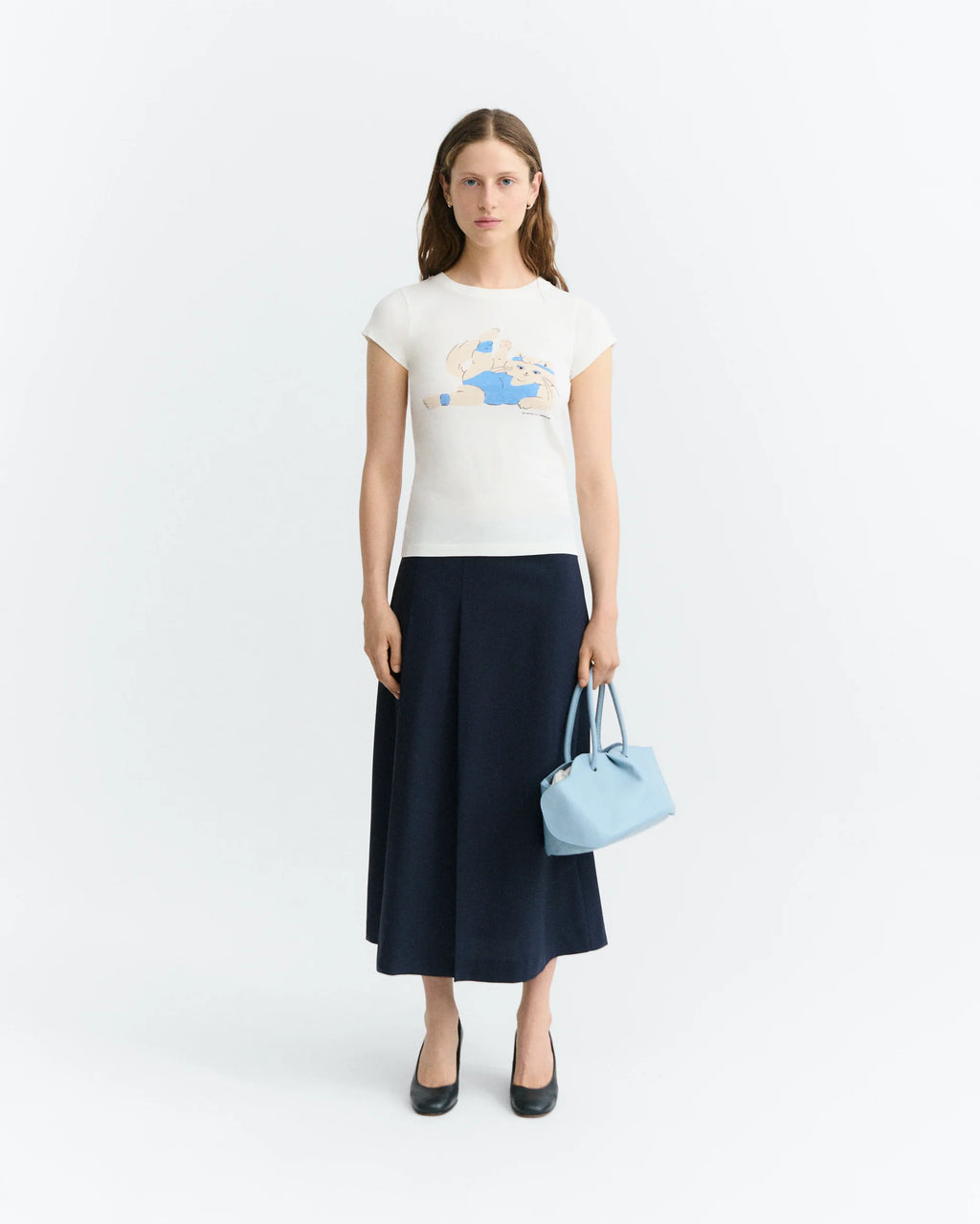 Meowrobics white myrna tee