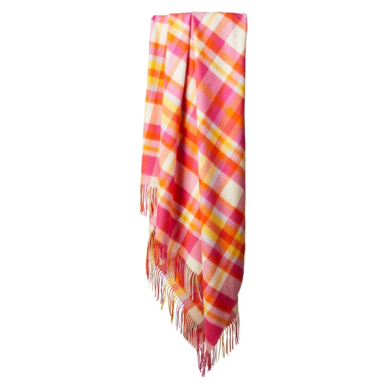 Pink virgin wool throw