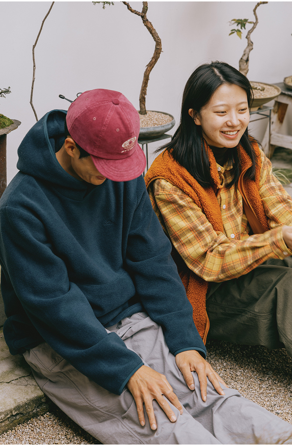 Sunrise fleece button hoodie navy