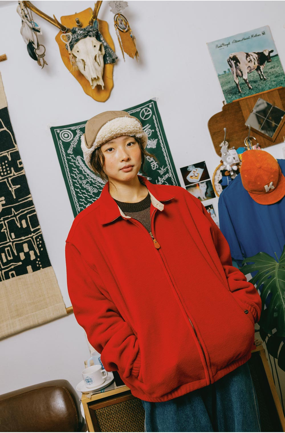 Ripstop reversible trooper hat beige