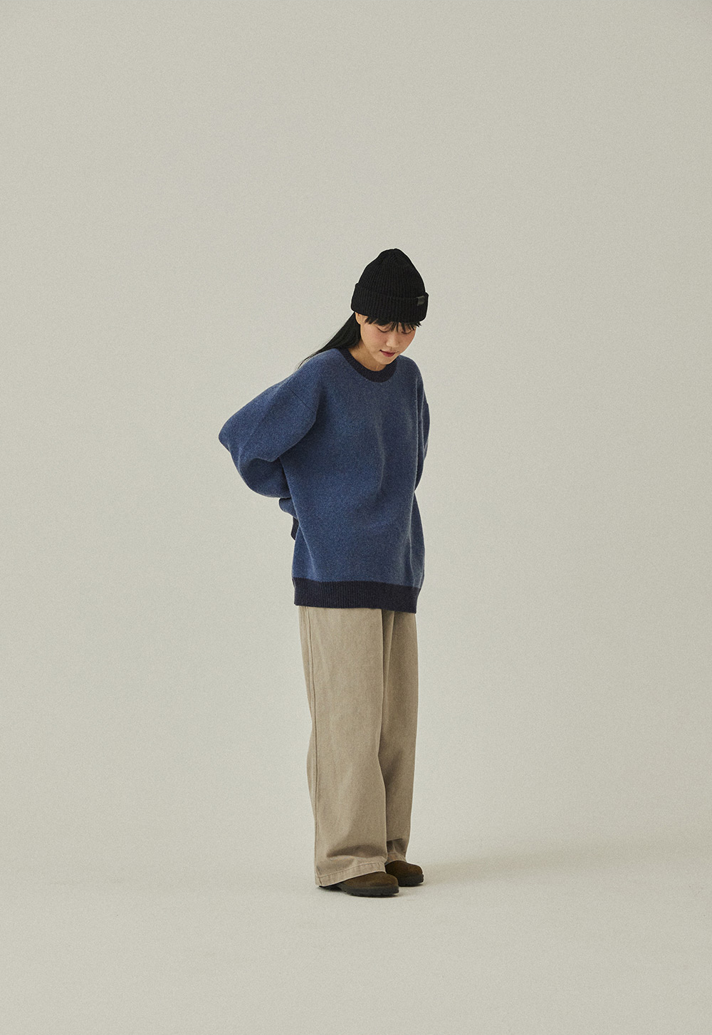Ringer wool knitwear blue