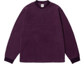 Fleece waffle button anorak purple