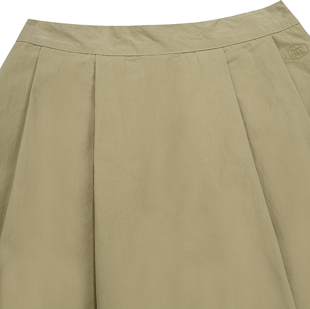 Flare banding skirt beige
