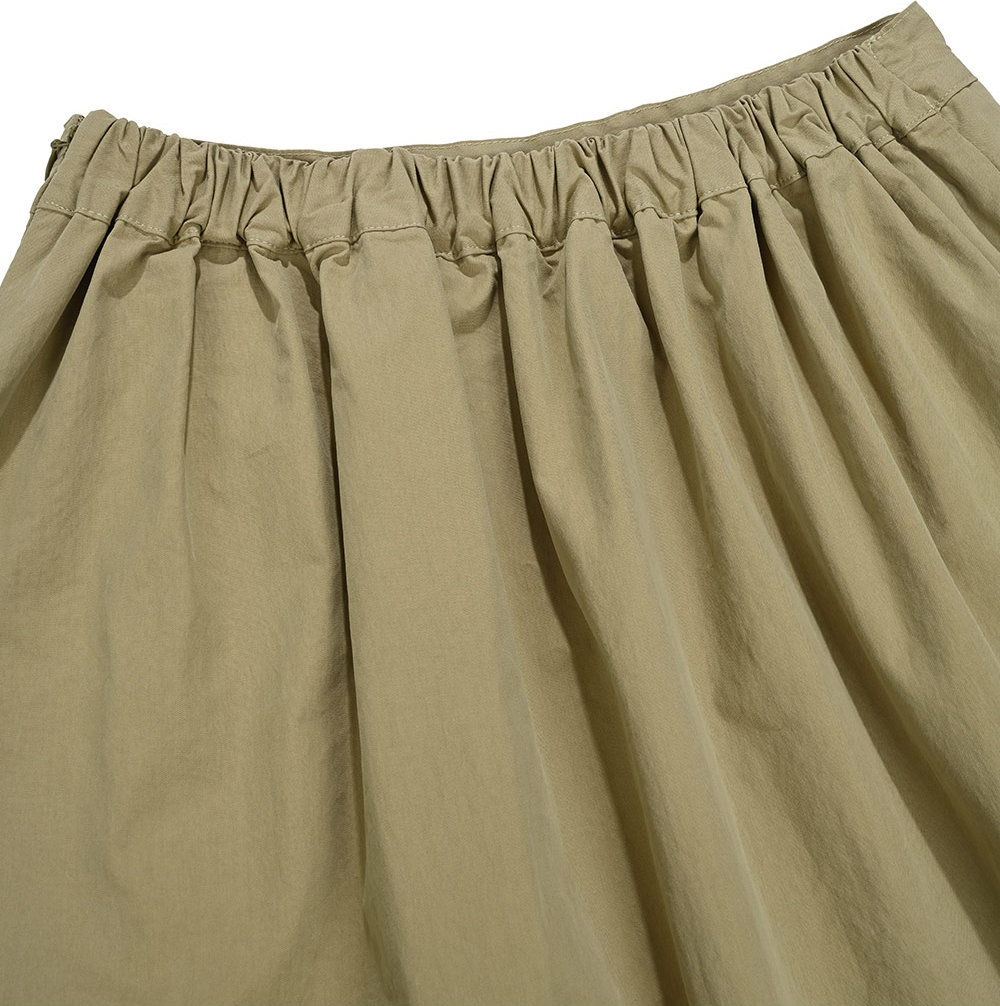 Flare banding skirt beige