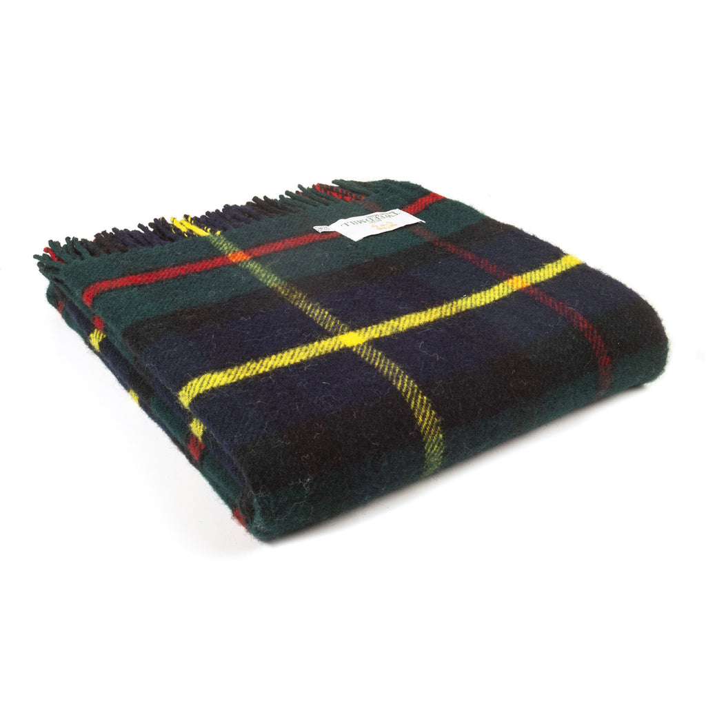 Plaid laine vierge tartan vert