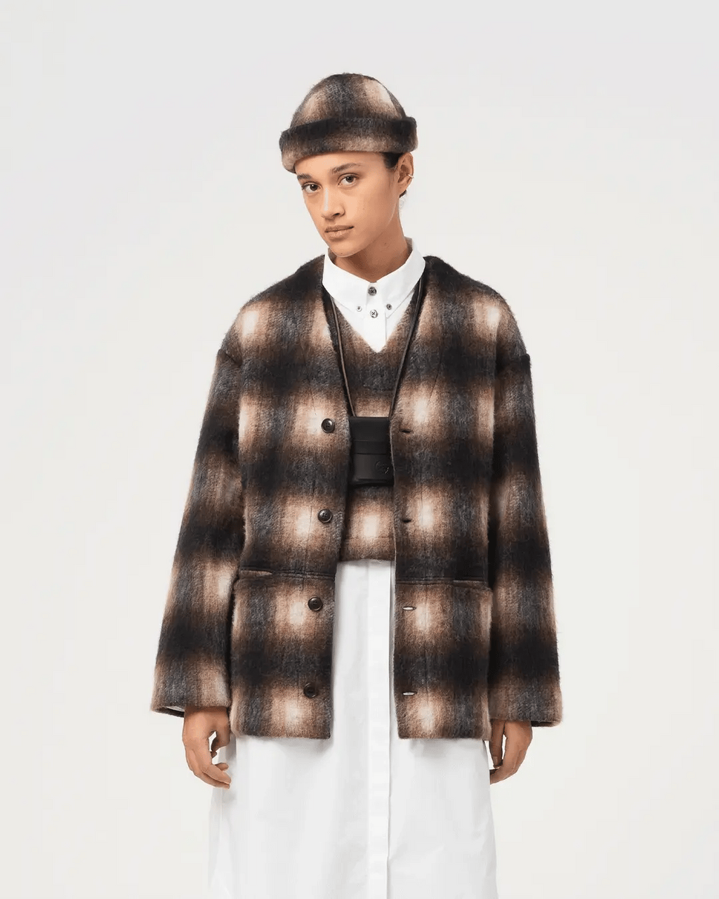 Base cardigan sepia cream
